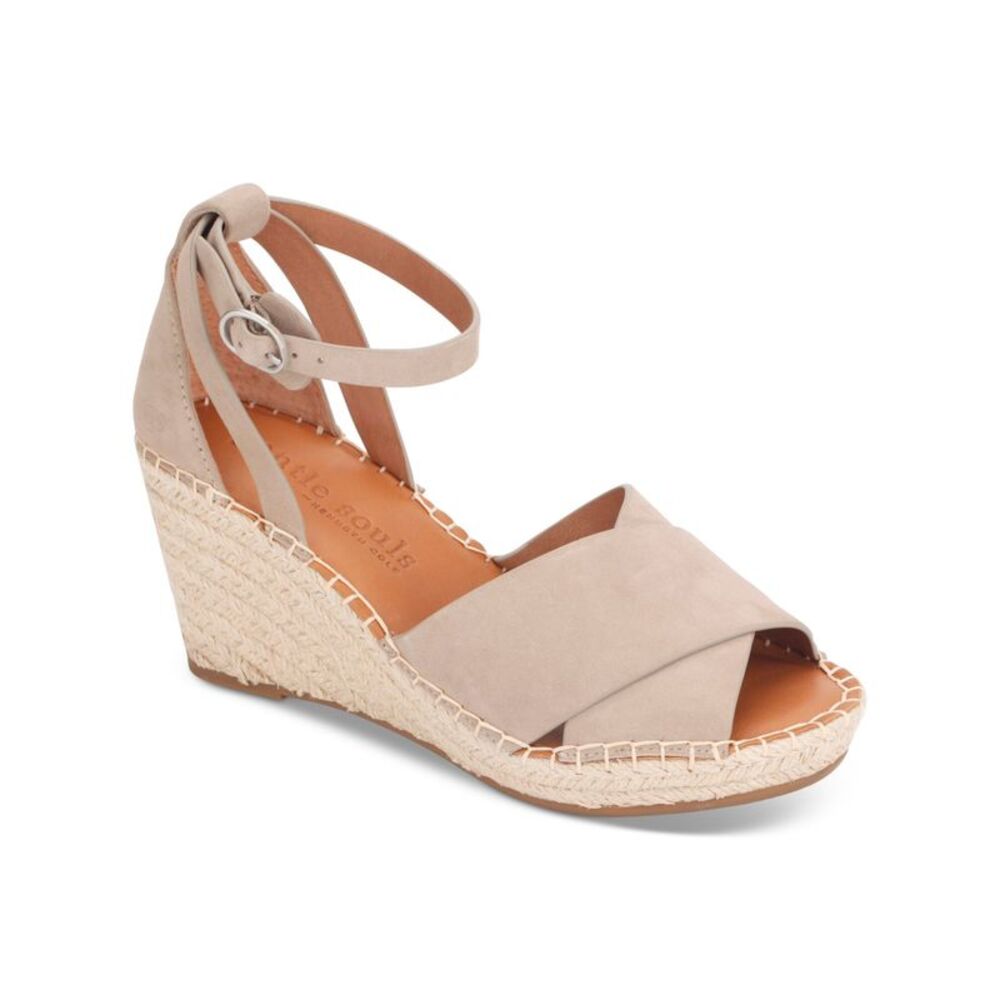 GENTLE SOULS KENNETH COLE Womens Beige Charli Wedge Leather Shoes 11 M